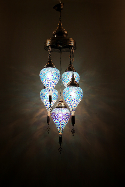 5in1 Bullet Glass Mosaic Sultan Chandalier